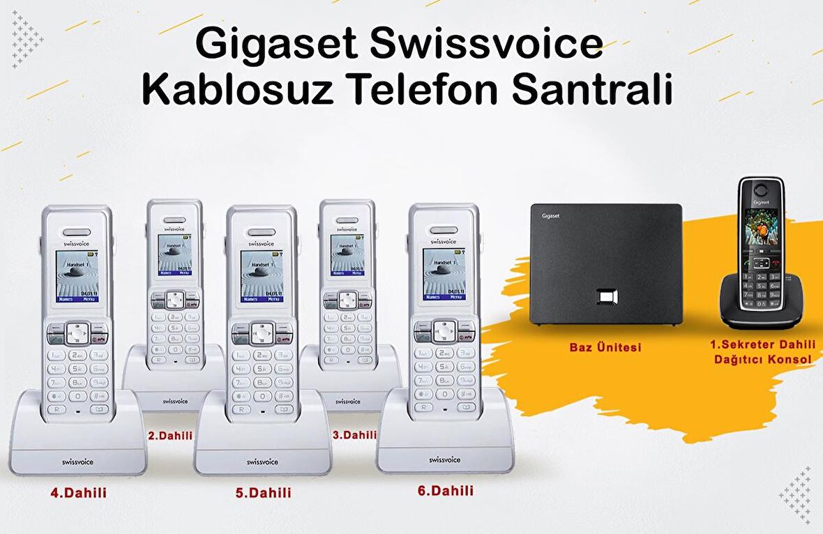 Gigaset C530 6 Dahili Swissvoice Telsiz Kablosuz Telefon Santrali