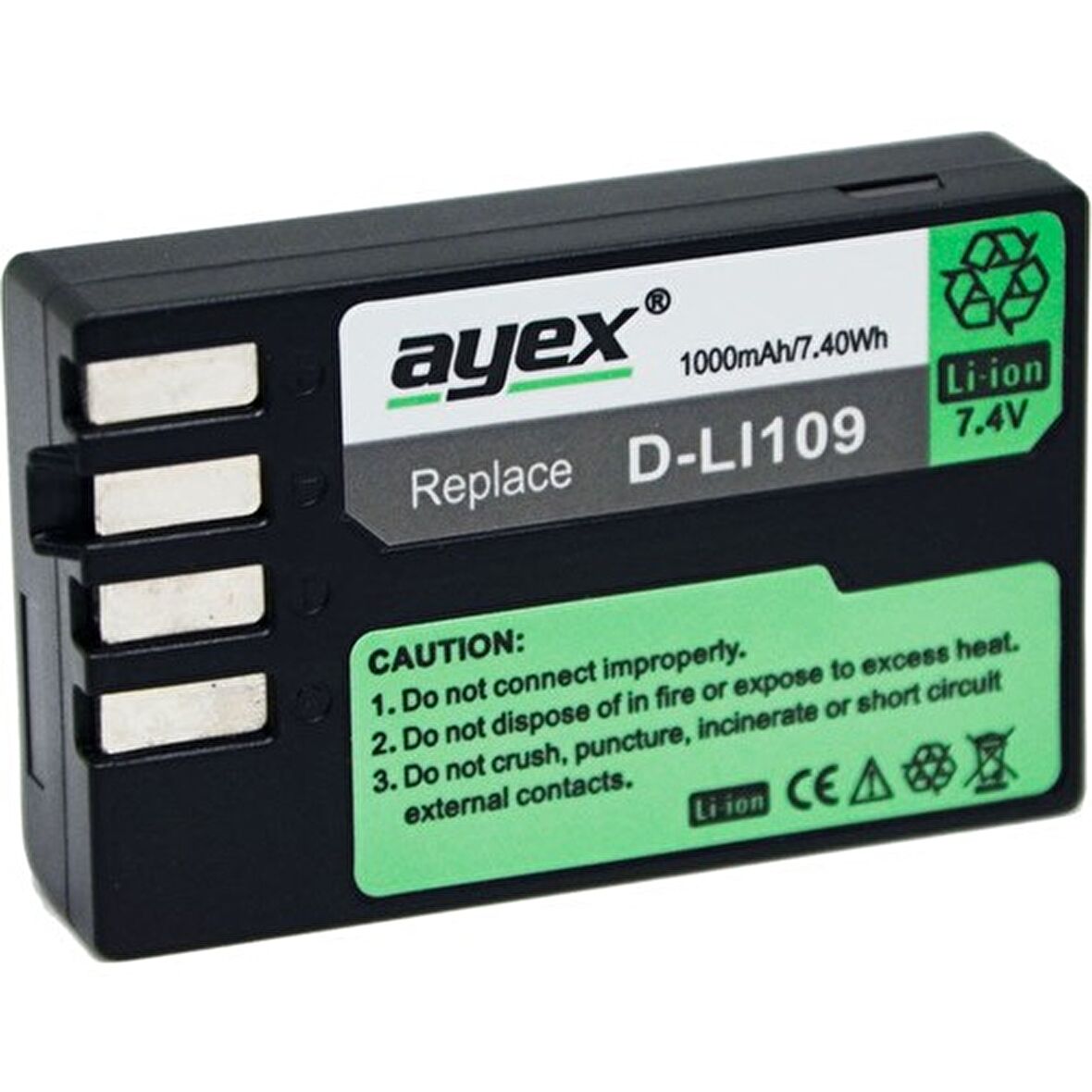 Ayex Pentax K-R- K-S1 K-S2- K-30- K-50- K-70- K500 İçin D-Li109 Ayex Batarya