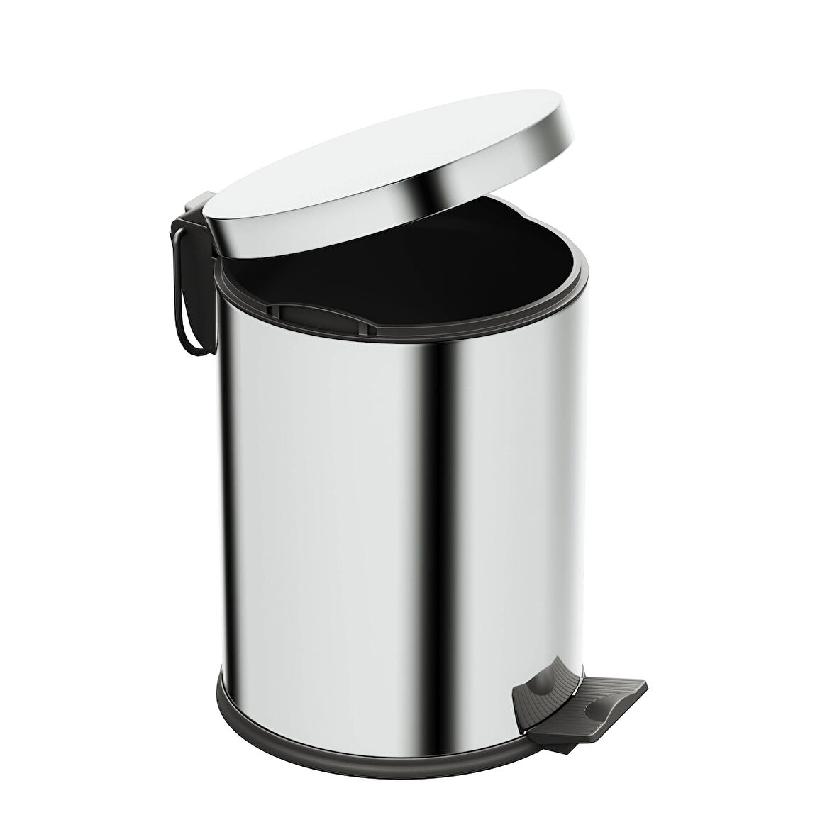 Aqua Bagno Basic Çöp Kovası - Pedallı 5 L, Parlak Krom Paslanmaz