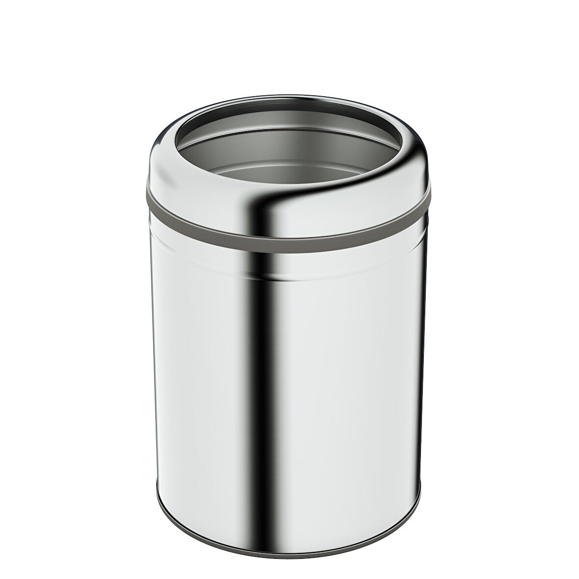 Aqua Bagno Basic Çöp Kovası - Çemberli Tip 8 L, Parlak Krom Paslanmaz