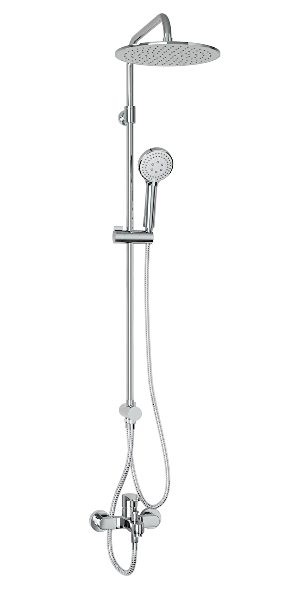 Adell Lido Rain Duş Sistemi + Lento Banyo Bataryası 2 Parça Set – Parlak Krom