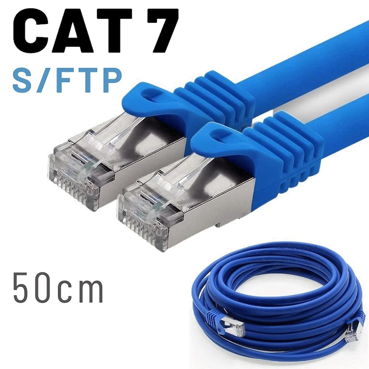 IRENIS 50 Cm CAT7 Kablo S/FTP LSZH Ethernet Network Lan Ağ Kablosu 