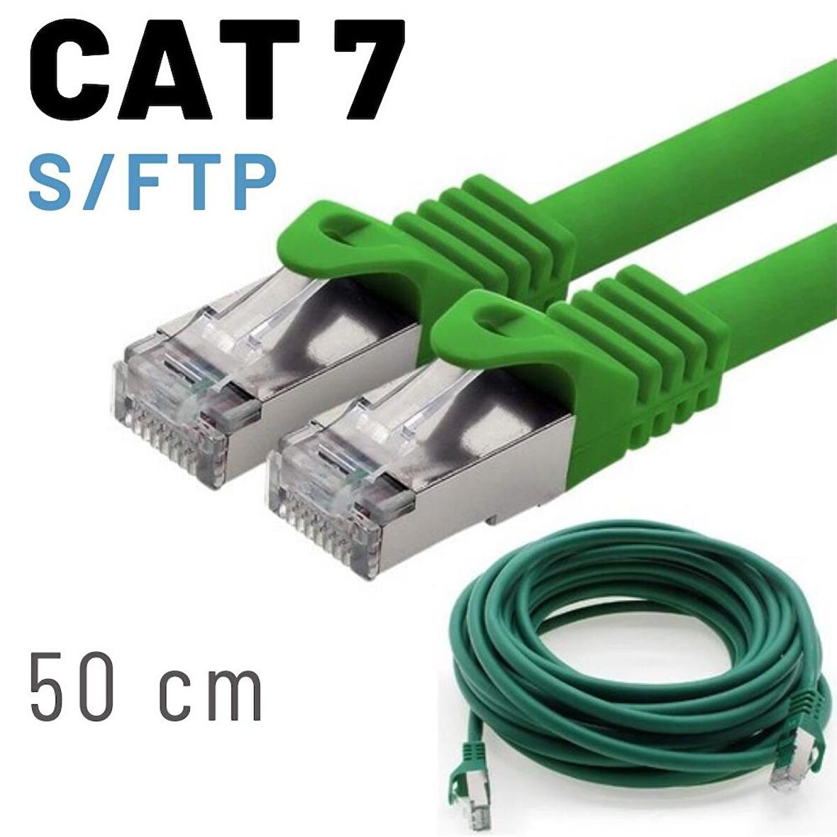 IRENIS 50 Cm CAT7 Kablo S/FTP LSZH Ethernet Network Lan Ağ Kablosu 