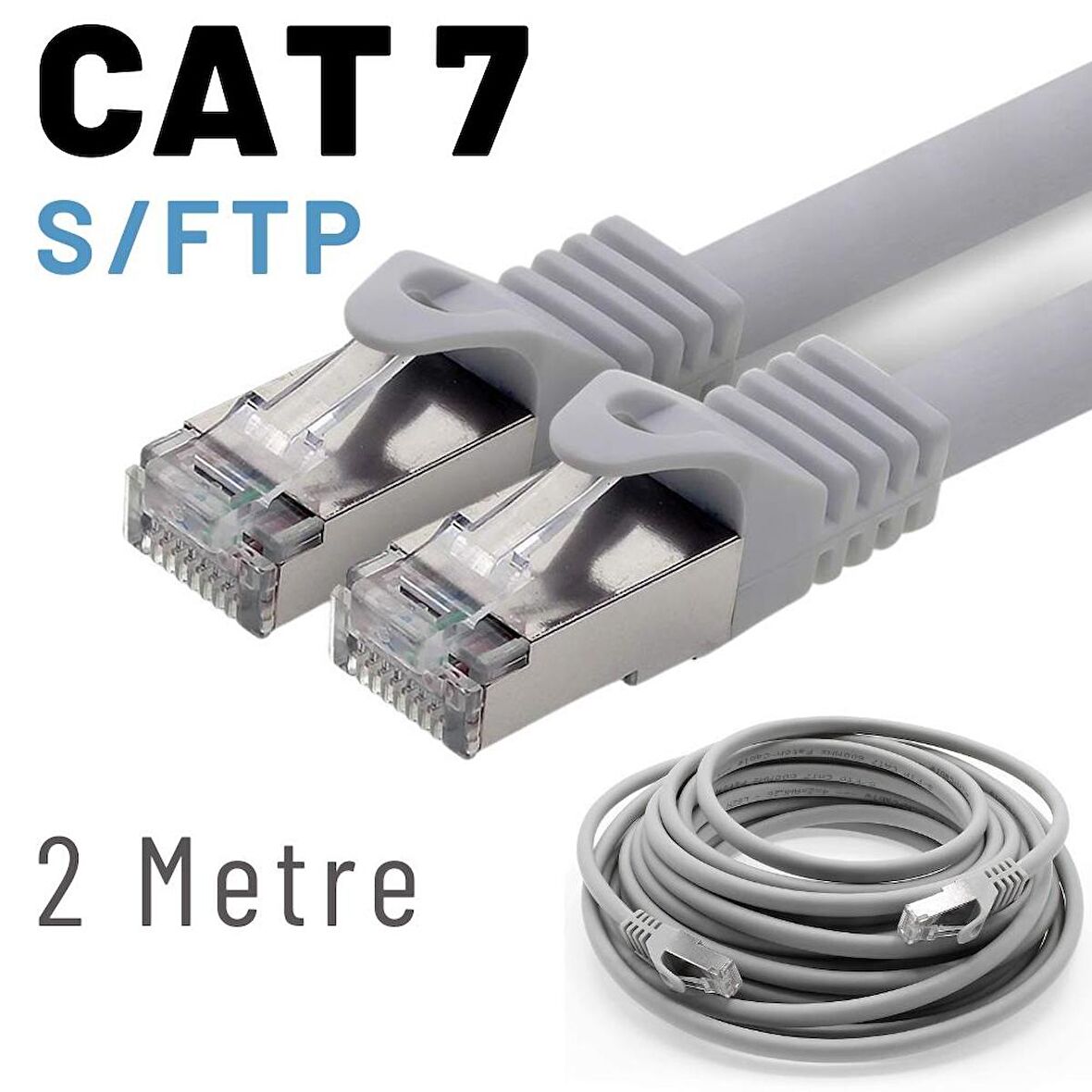 IRENIS 2 Metre CAT7 Kablo S/FTP LSZH Ethernet Network Lan Ağ Kablosu 