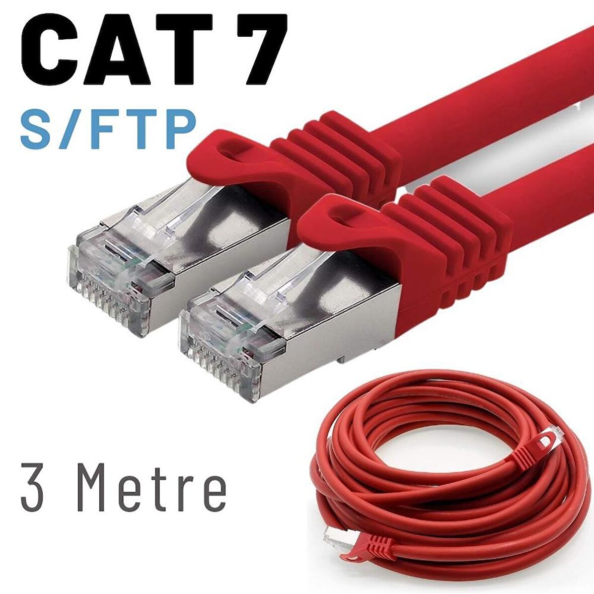 IRENIS 3 Metre CAT7 Kablo S/FTP LSZH Ethernet Network Lan Ağ Kablosu 