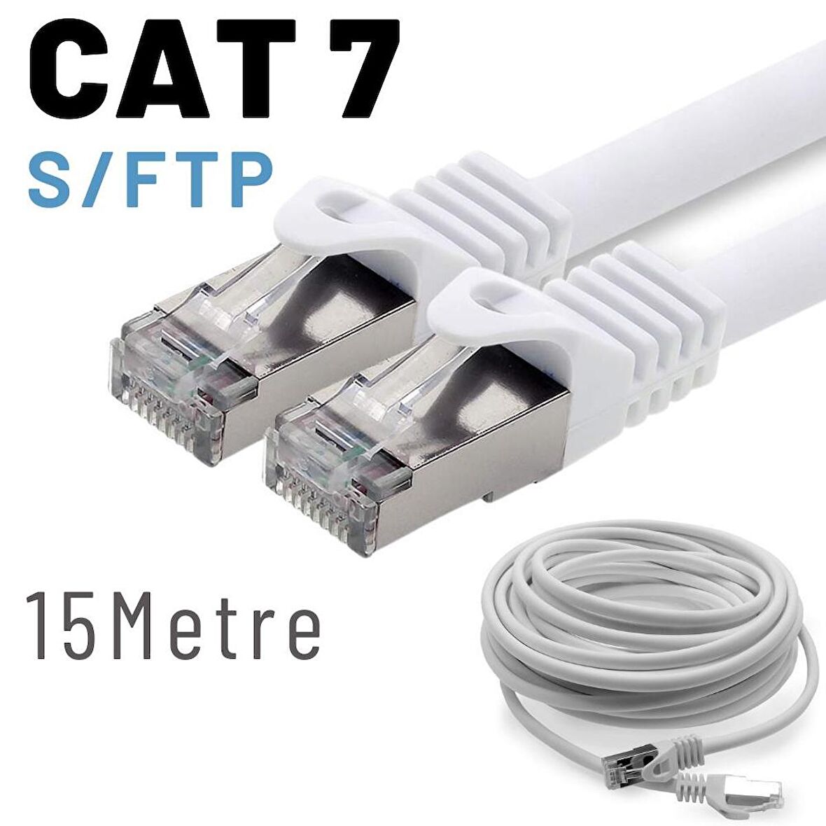 IRENIS 15 Metre CAT7 Kablo S/FTP LSZH Ethernet Network Lan Ağ Kablosu 