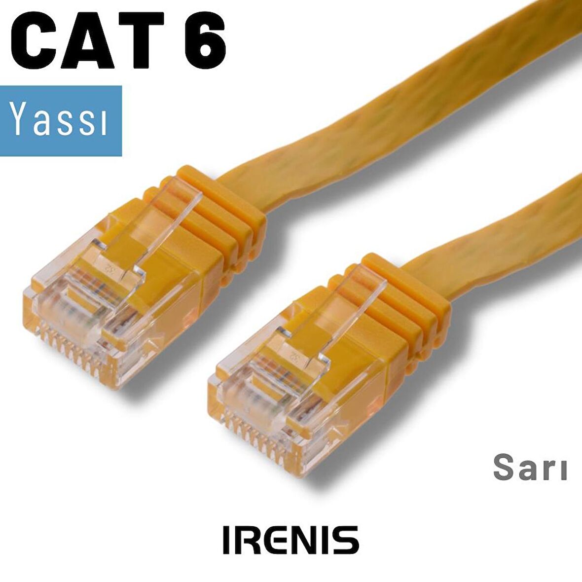 IRENIS 50 cm CAT6 Kablo Yassı Ethernet Network Lan Ağ İnternet Kablosu