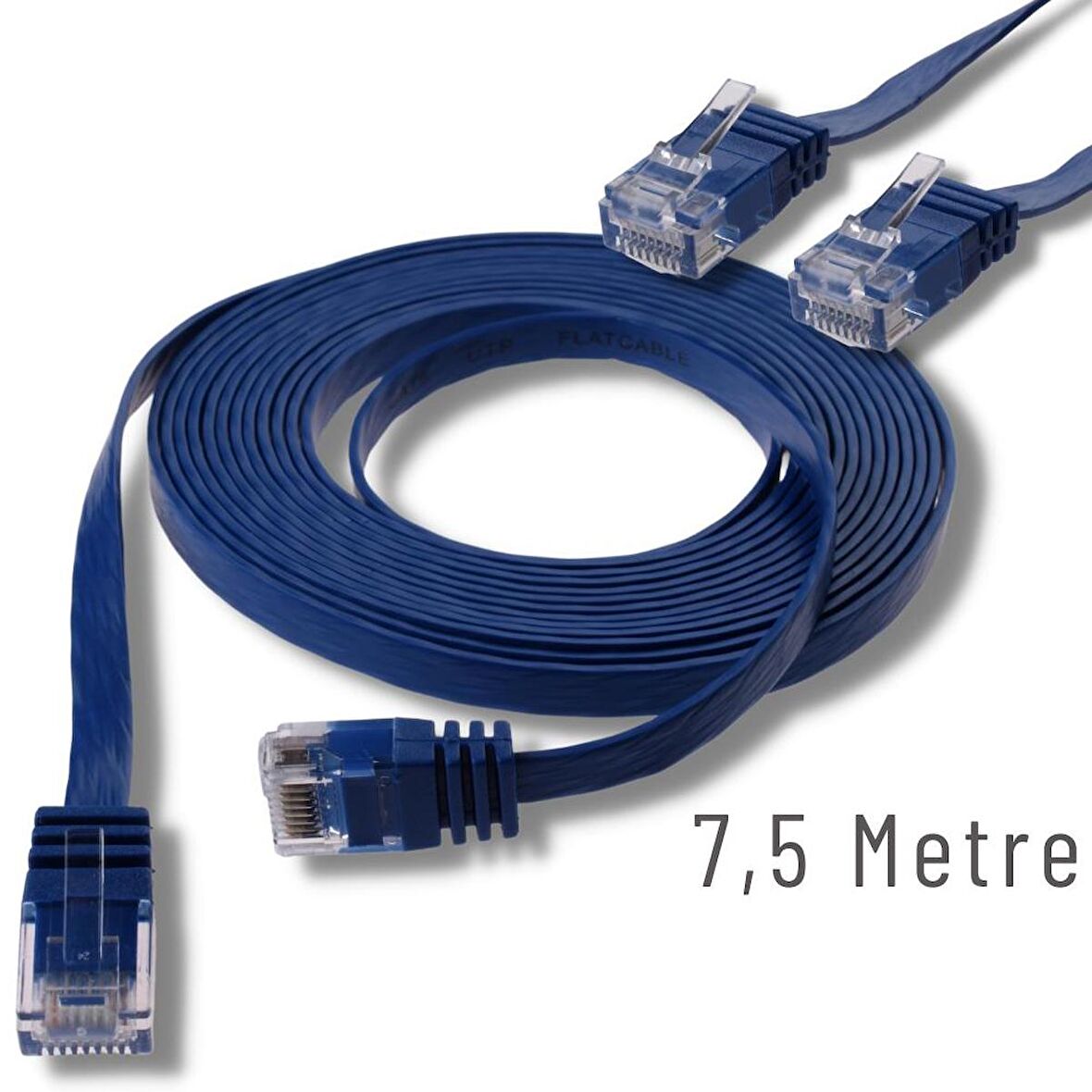 IRENIS 7,5 Metre CAT6 Kablo Yassı Ethernet Network Lan Ağ İnternet Kablosu