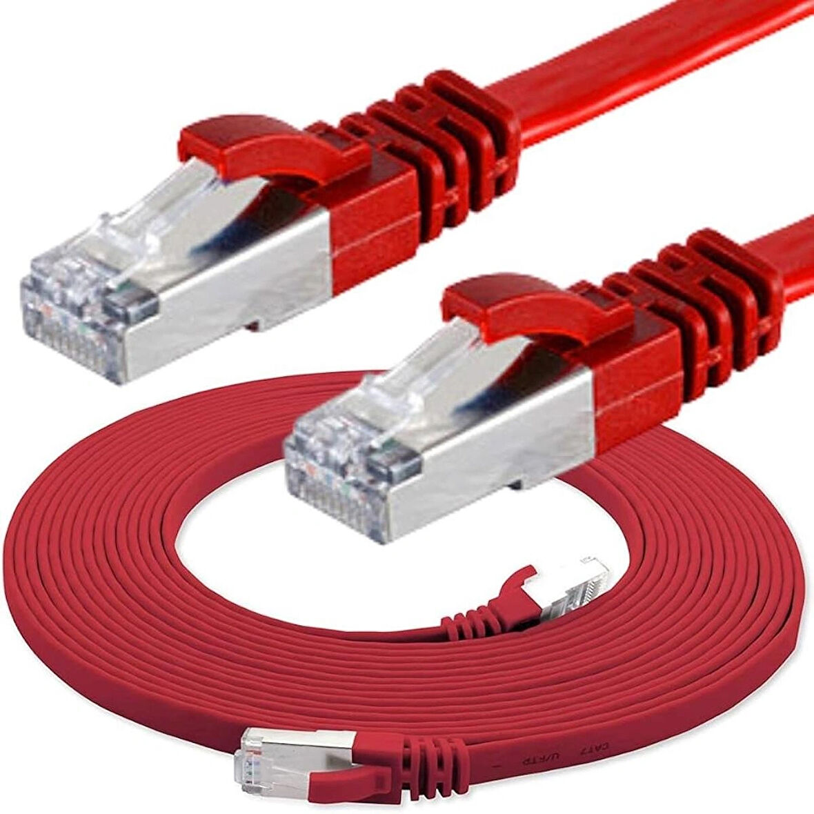 IRENIS 50 cm CAT7 Kablo Yassı FTP Ethernet Network LAN Ağ Kablo Ve Ekleyici