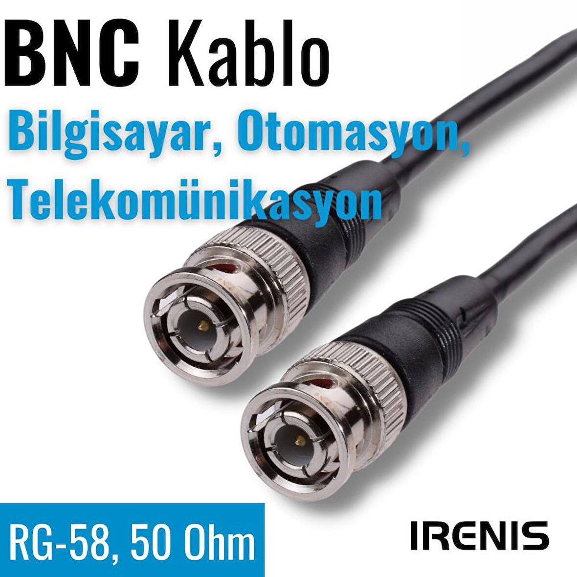 IRENIS BNC Kablo 50 Ohm Bilgisayar, Otomasyon, Telekom, RG58