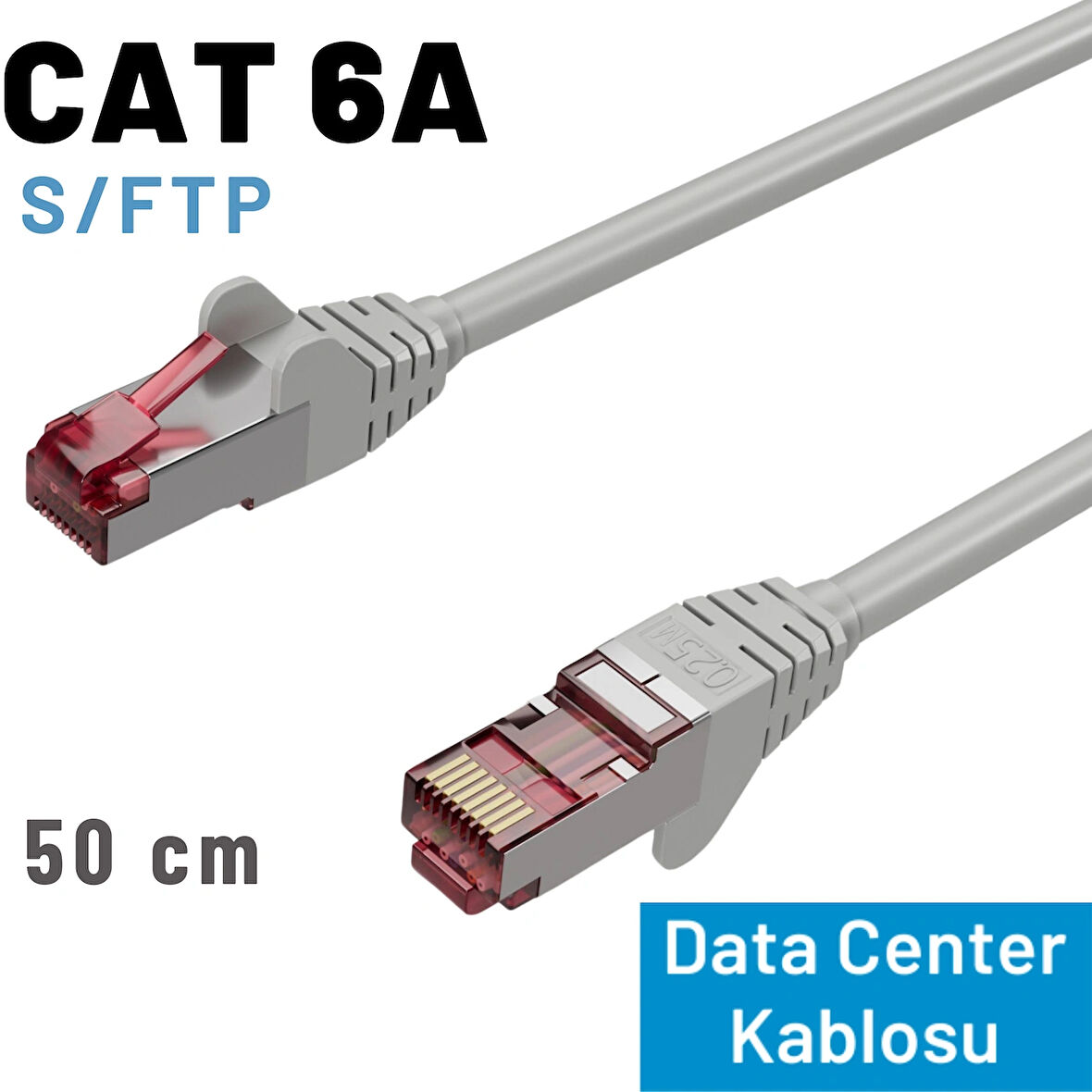 IRENIS 50 cm Gri CAT6A S/FTP Ethernet Data Center Kablosu