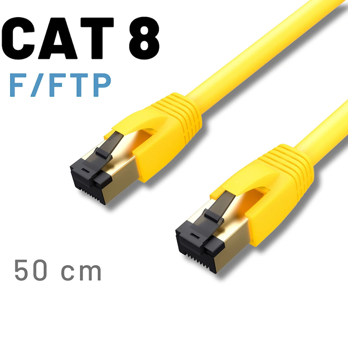 IRENIS 50 Cm CAT8 Kablo F/FTP LSZH Ethernet Network Lan Ağ Kablosu