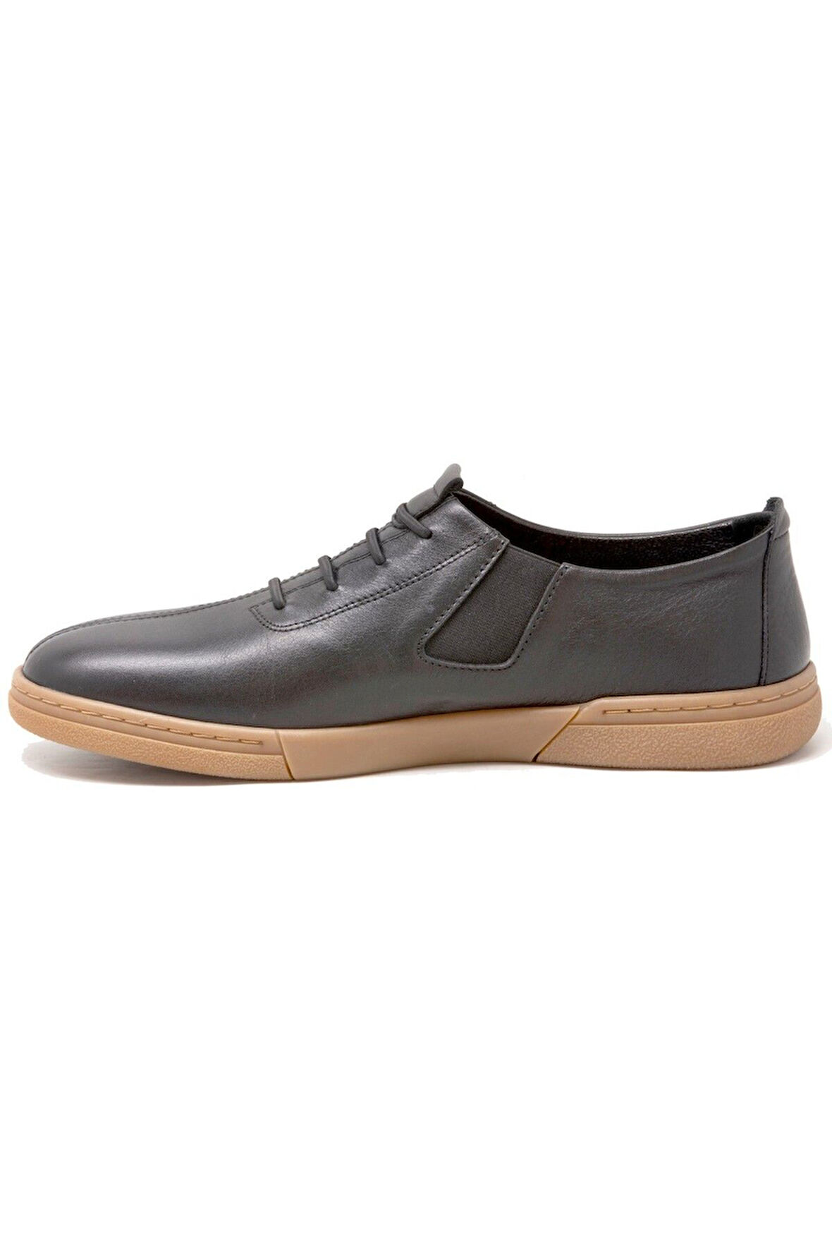 Lbr H1022 Erkek Hakiki Deri Kauçuk Antik Casual Ayakkabı Siyah