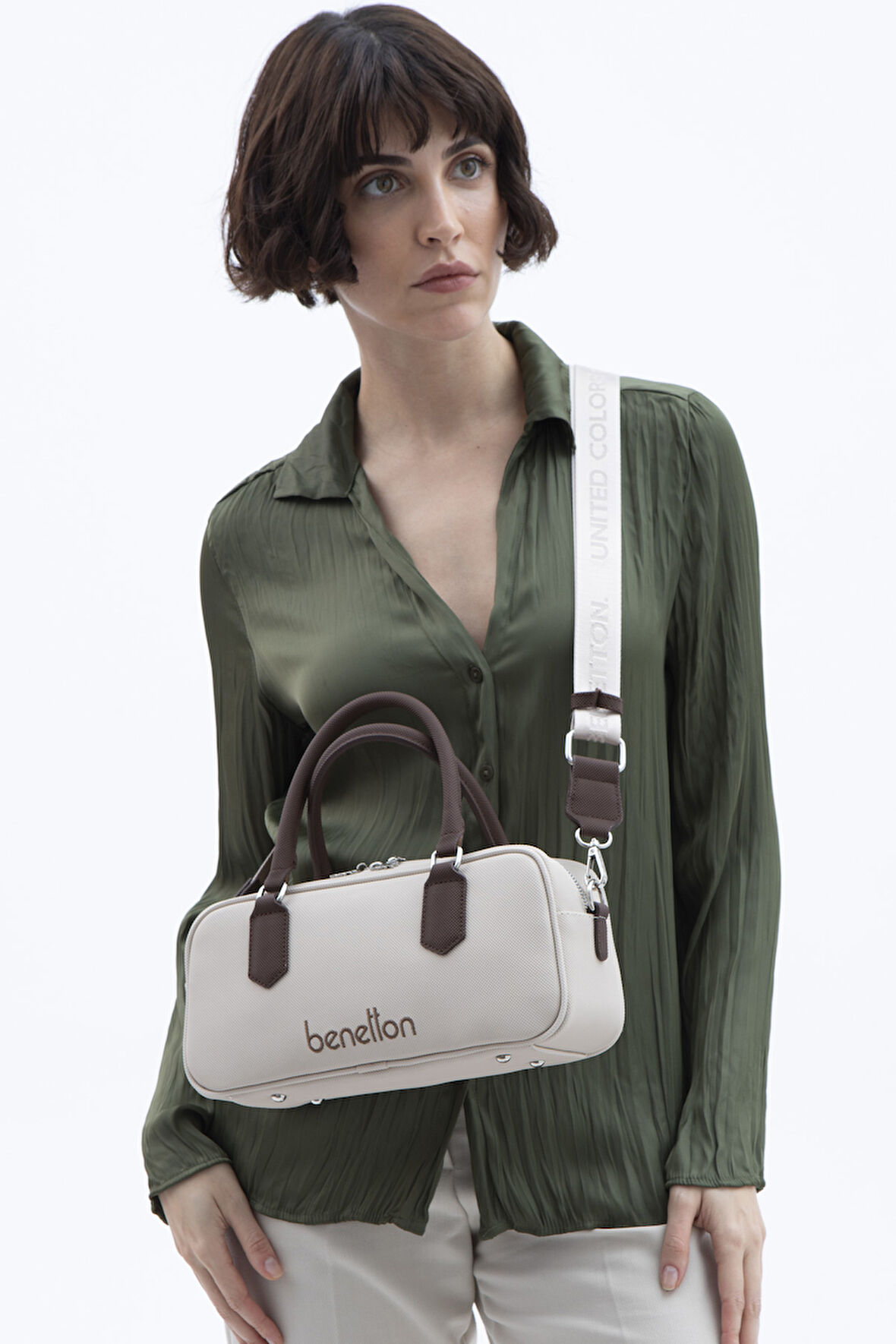 Benetton 1621 Kadın Çanta BEJ-KAHVE