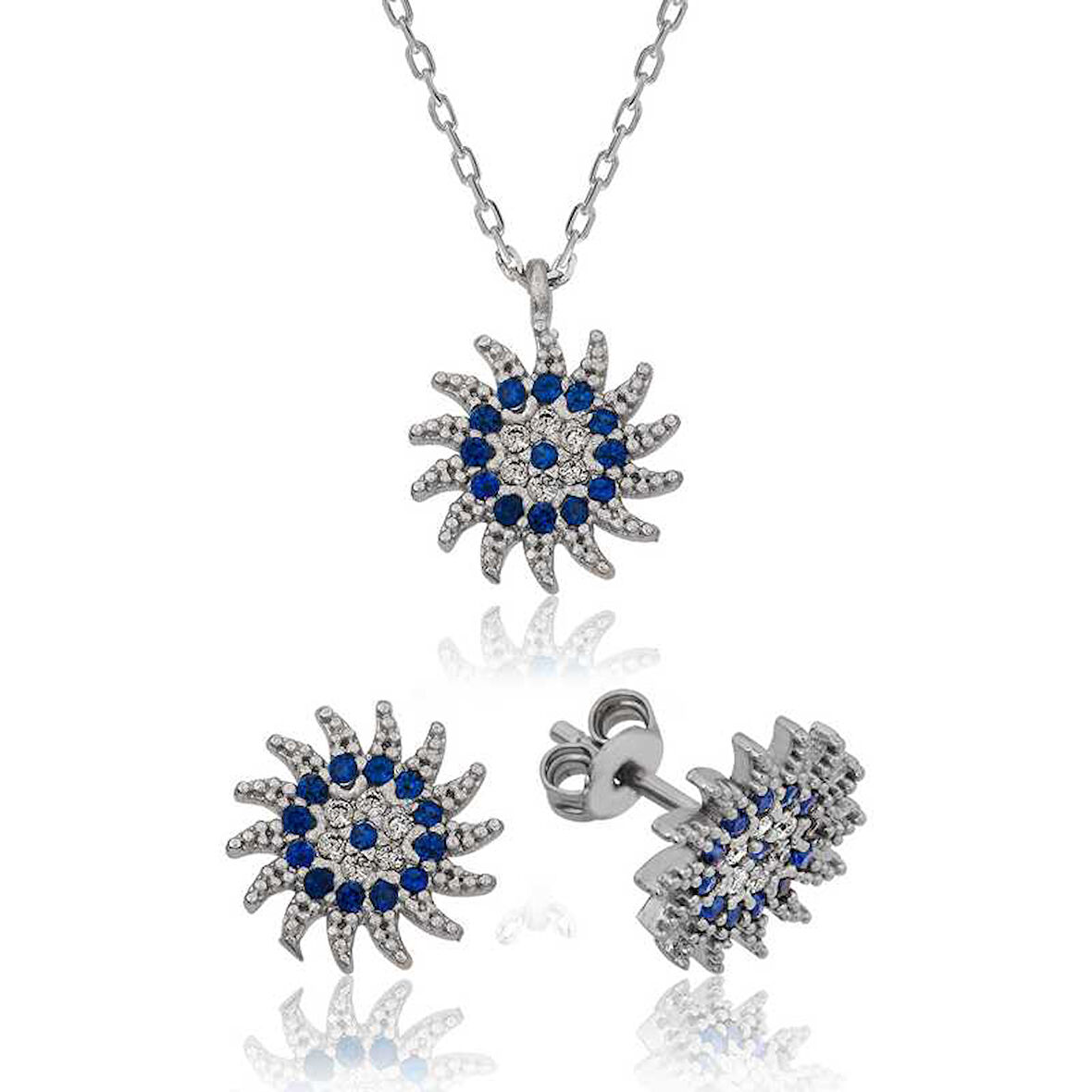 925 Ayar Gümüş Güneşli Nazar Set ST1160102