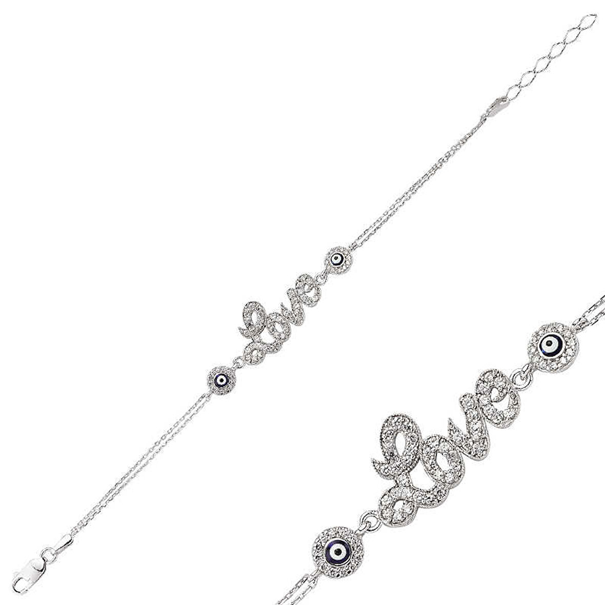 925 Ayar Gümüş Love Bileklik BR0460146