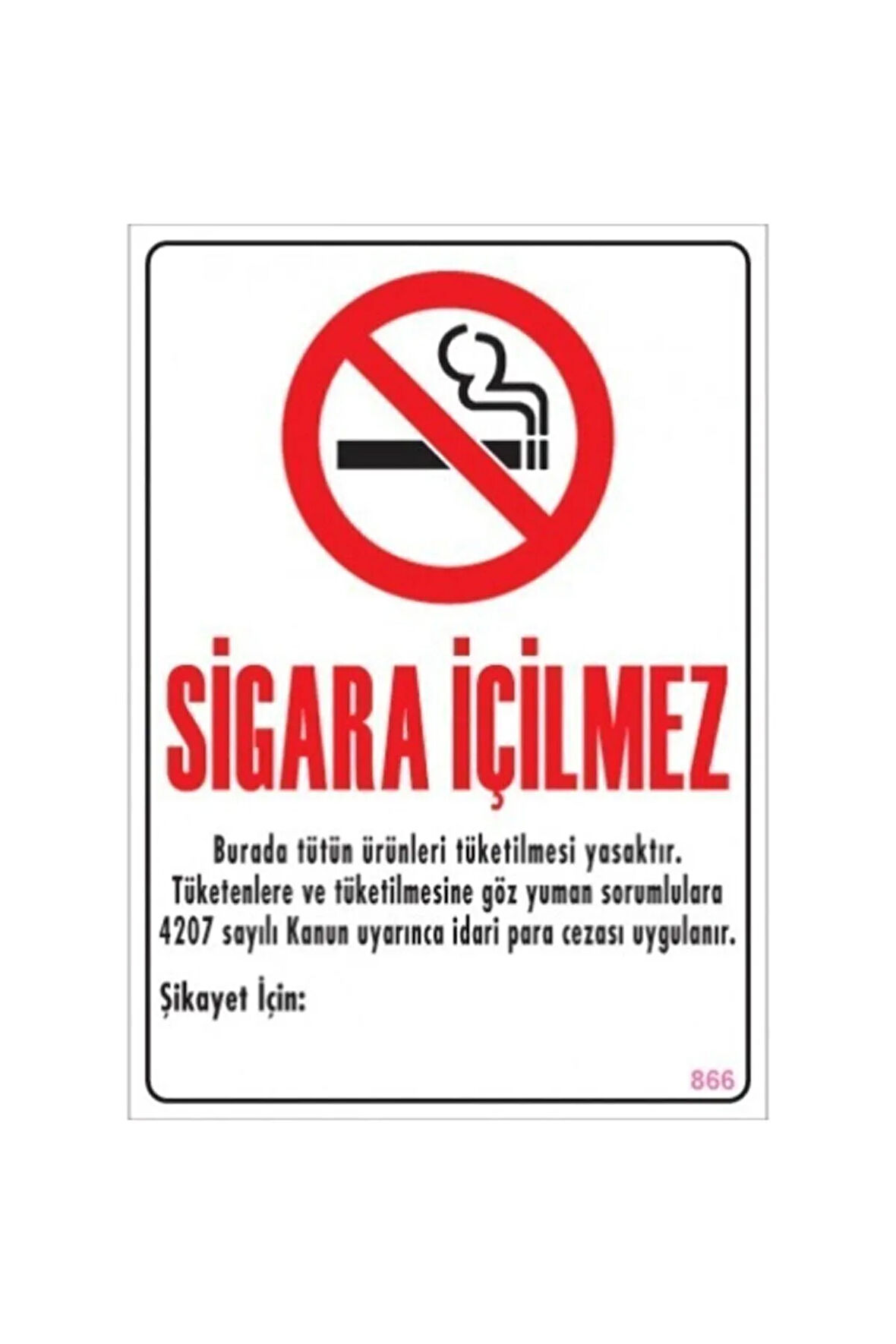 Uyarı Levhaları ''sigara Içilmez''a4 Pvc 21x30cm
