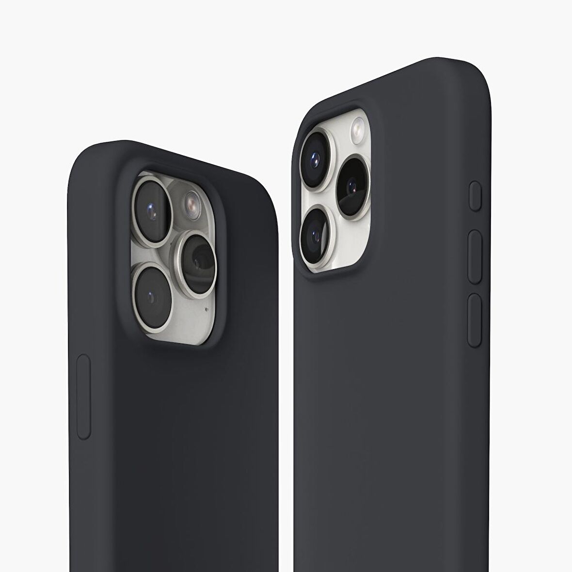 Vonmahlen iPhone 15 Pro Max için Manyetik Silikon Kılıf - Lacivert