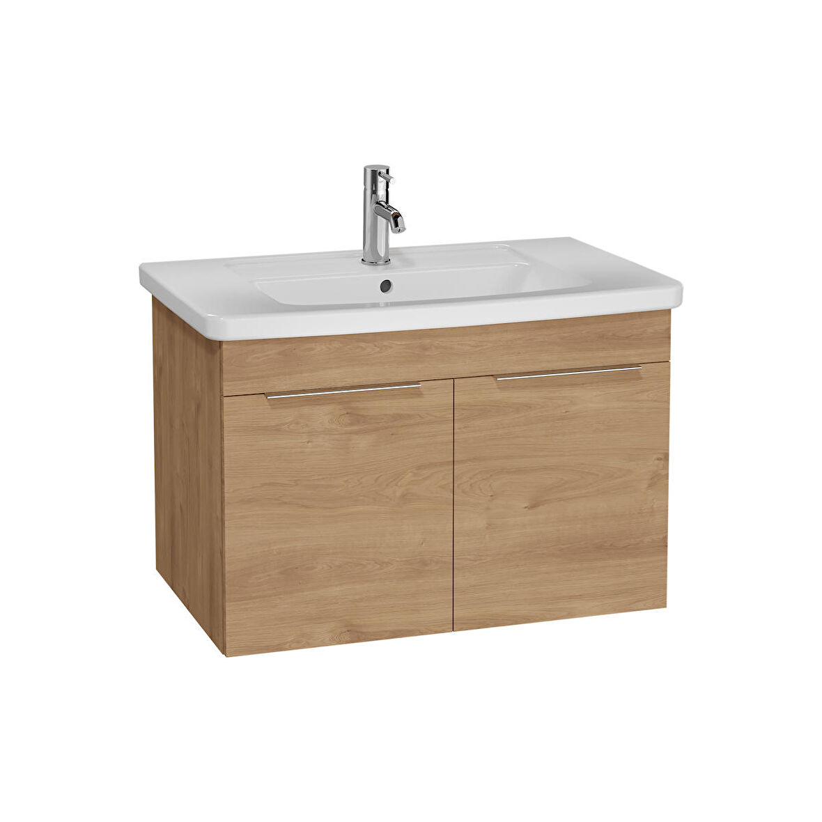 VitrA Quadrum 62543 Lavabo Dolabı, Kapaklı, 80 cm, Altın Meşe