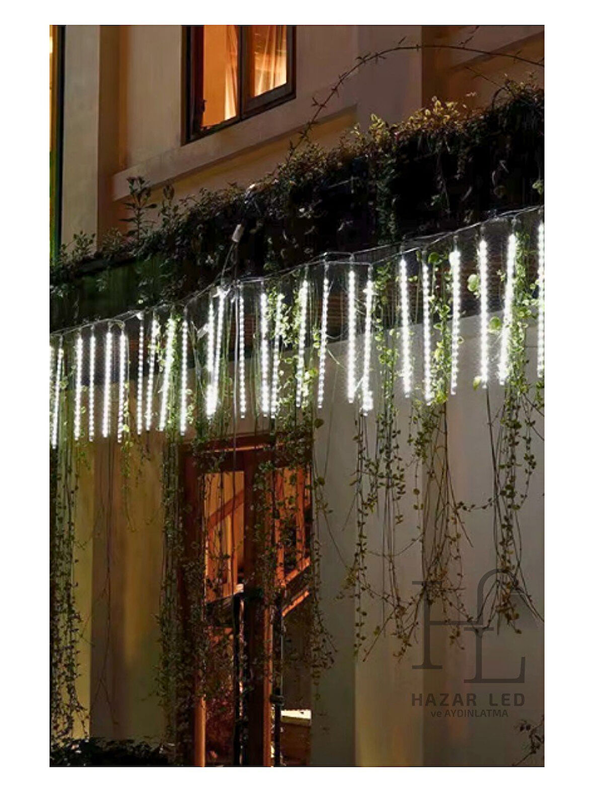 LIGHTINGX 8 Tüp Beyaz Meteor LED Işık Yağmur Işıkları Eklenebilir IP65 Dış Mekan Dekoratif Süs