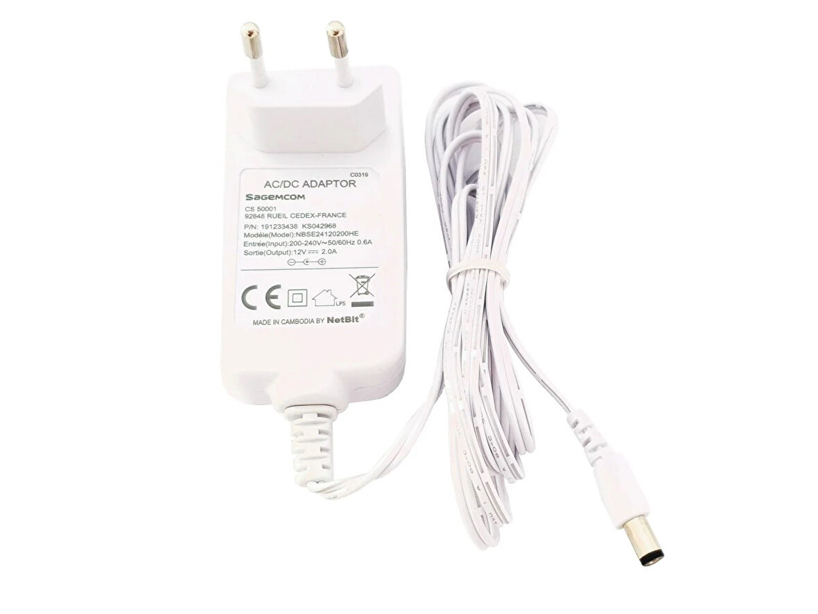 SAGEMCOM 12V 2A AC-DC ADAPTÖR "BEYAZ"