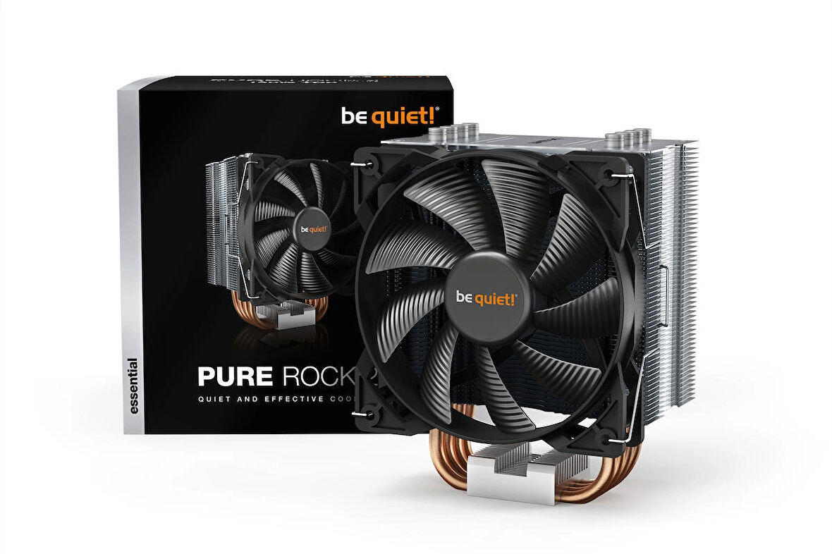 be quiet! Pure Rock 2 Siyah 12cm Fanlı, 51.4 CFM, 4x Isı Borulu PWM İşlemci Soğutucu (BK007)