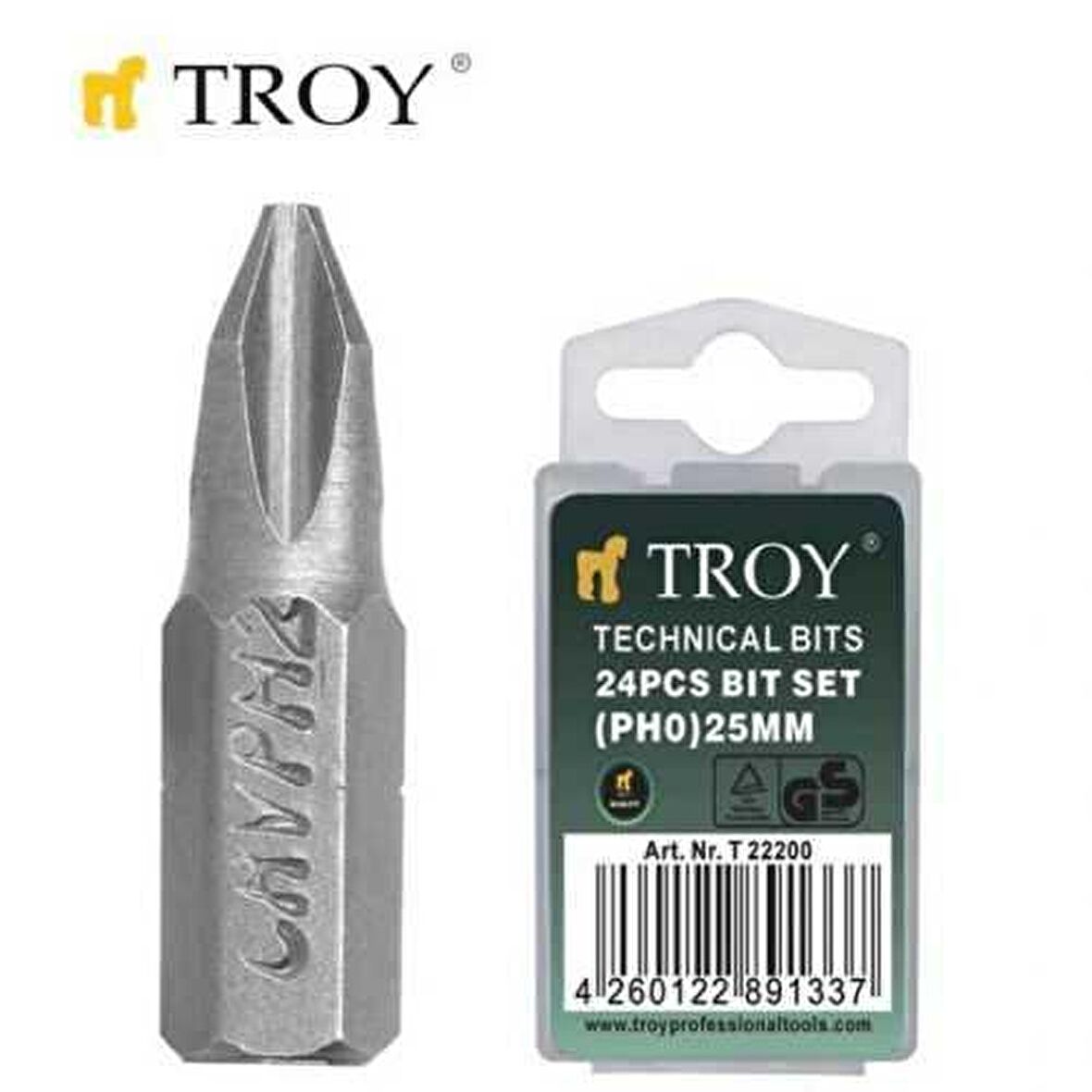 Troy 22201 Bits Uç Seti (Ph1X25Mm. 24 Adet)