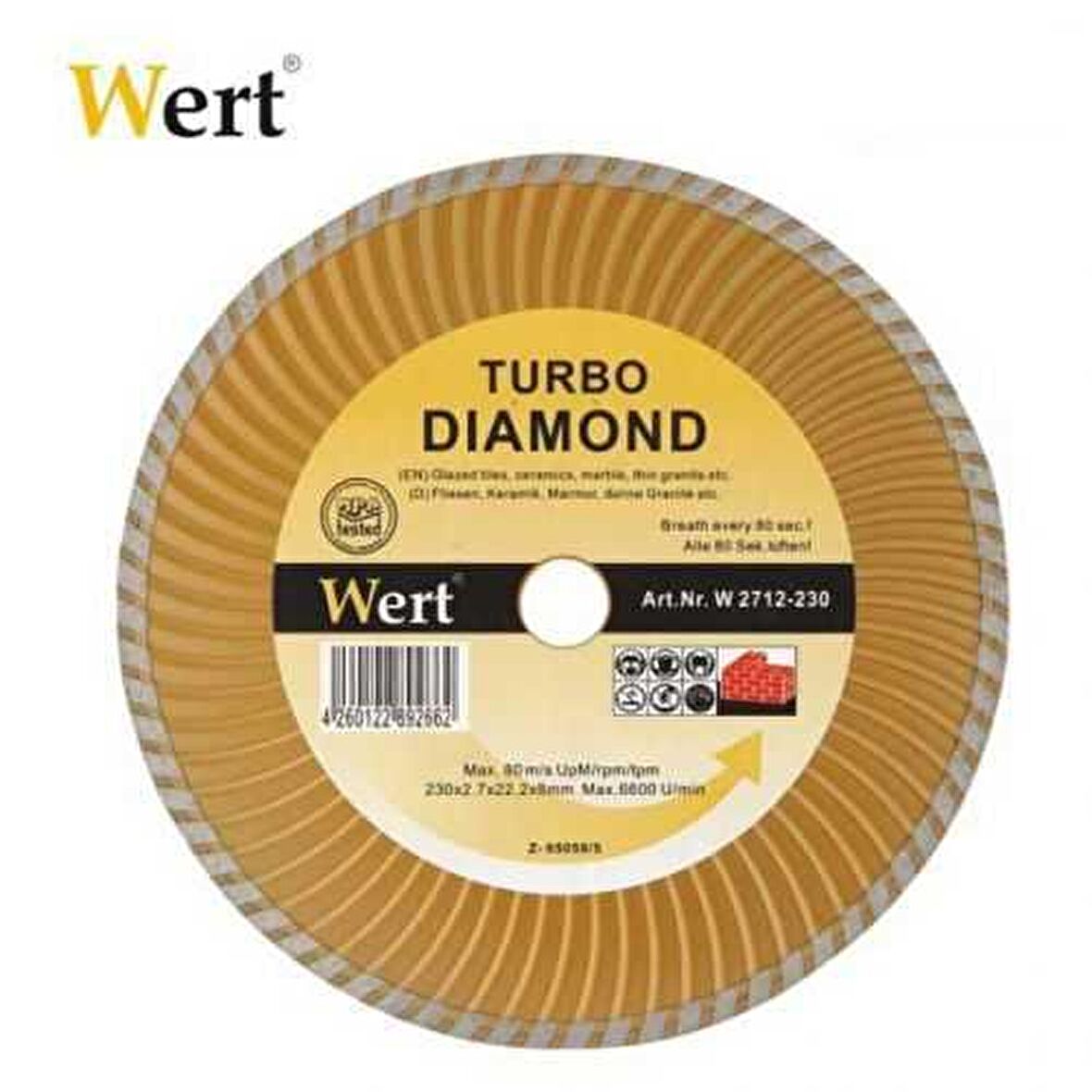 Wert 2712-115 Turbo Kanallı Elmas Testere (115Mm)