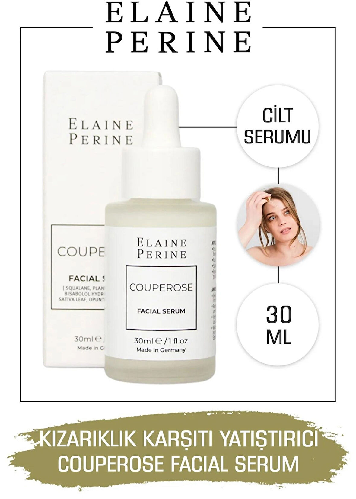 Elaine Perine Kızarıklık Karşıtı Serum Kuperoz Azaltmaya Yardımcı Yatıştırıcı Aydınlatıcı Cilt Serumu 30ML