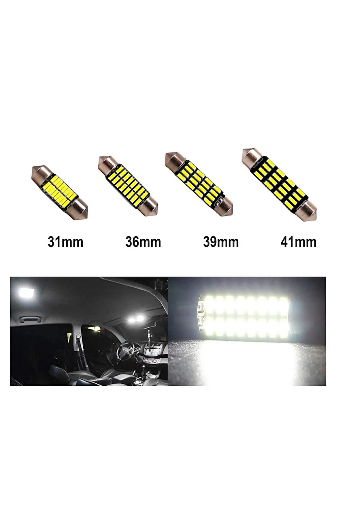 39mm Beyaz 16 Smd Sofit Oto Led Iç Aydınlatma Ampulü