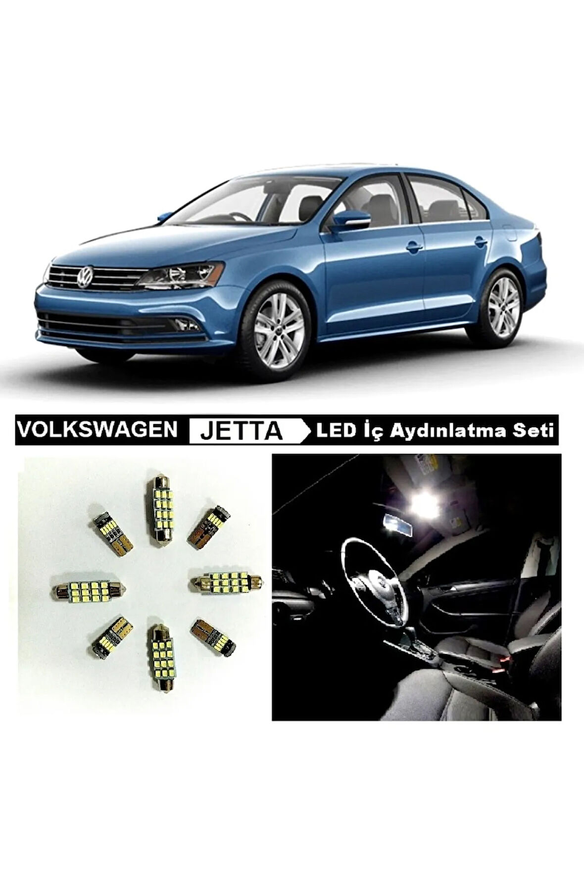 Vw Jetta Mk6 Komple Beyaz Led Iç Aydınlatma Ampul Seti