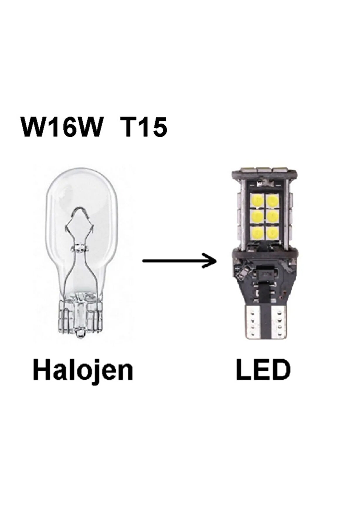 Hyundaı I30 Led Geri Vites Ampulü W16w T15 Beyaz