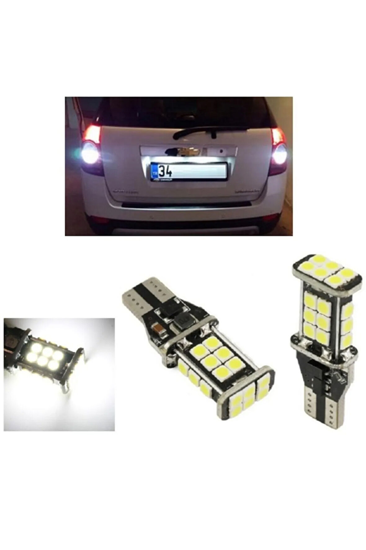 Chevrolet Captıva Beyaz Led Geri Vites Ampulü W16w T15