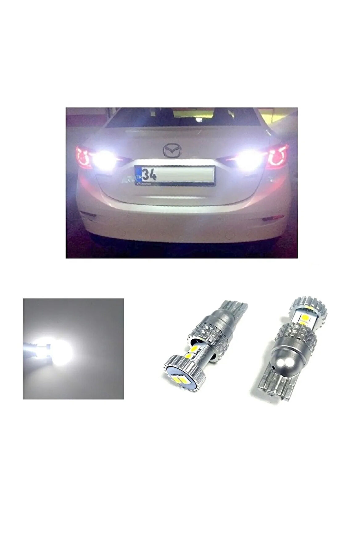 Mazda 3 Sedan Beyaz Led Geri Vites Ampulü W16w T15 Ph7028 Uyumlu
