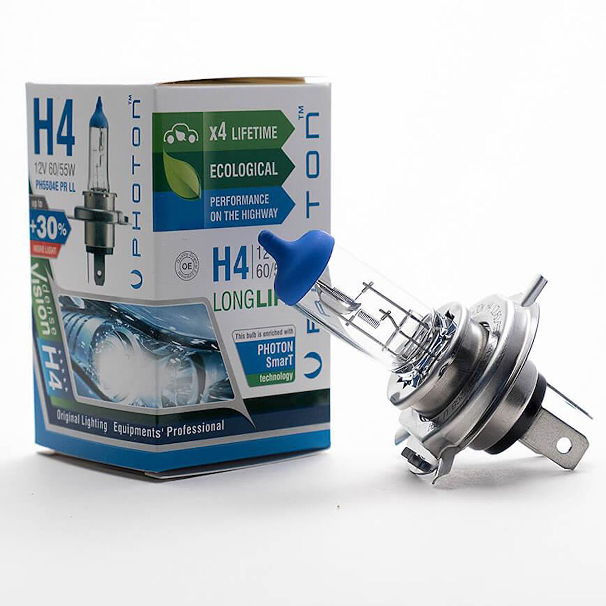 PHOTON H4 12V 60/55W LL+%30 FAZLA IŞIK AMPUL SET PH5504 E