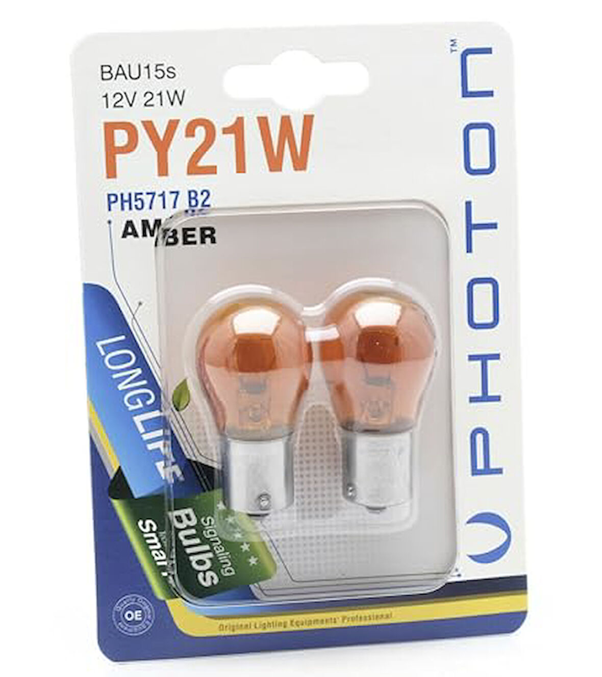 Photon PY21W Sinyal Ampulü, 12V 21W, BAU15s, Amber Sarı, 2'li Paket