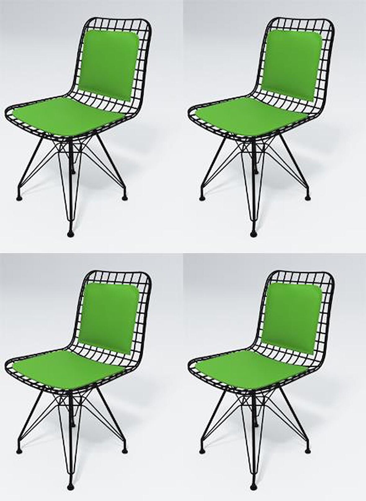 Knsz kafes tel sandalyesi 4 lü mazlum syhyşl sırt minderli ofis cafe bahçe mutfak