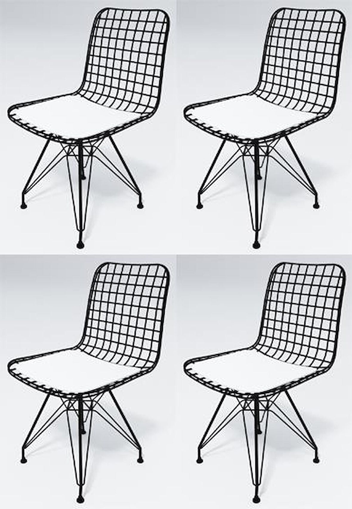 Knsz kafes tel sandalyesi 4 lü mazlum syhbyz ofis cafe bahçe mutfak