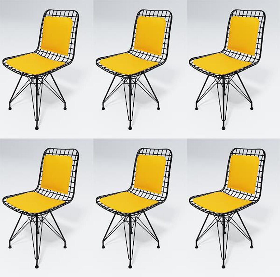 Knsz kafes tel sandalyesi 6 lı mazlum syhsrı sırt minderli ofis cafe bahçe mutfak