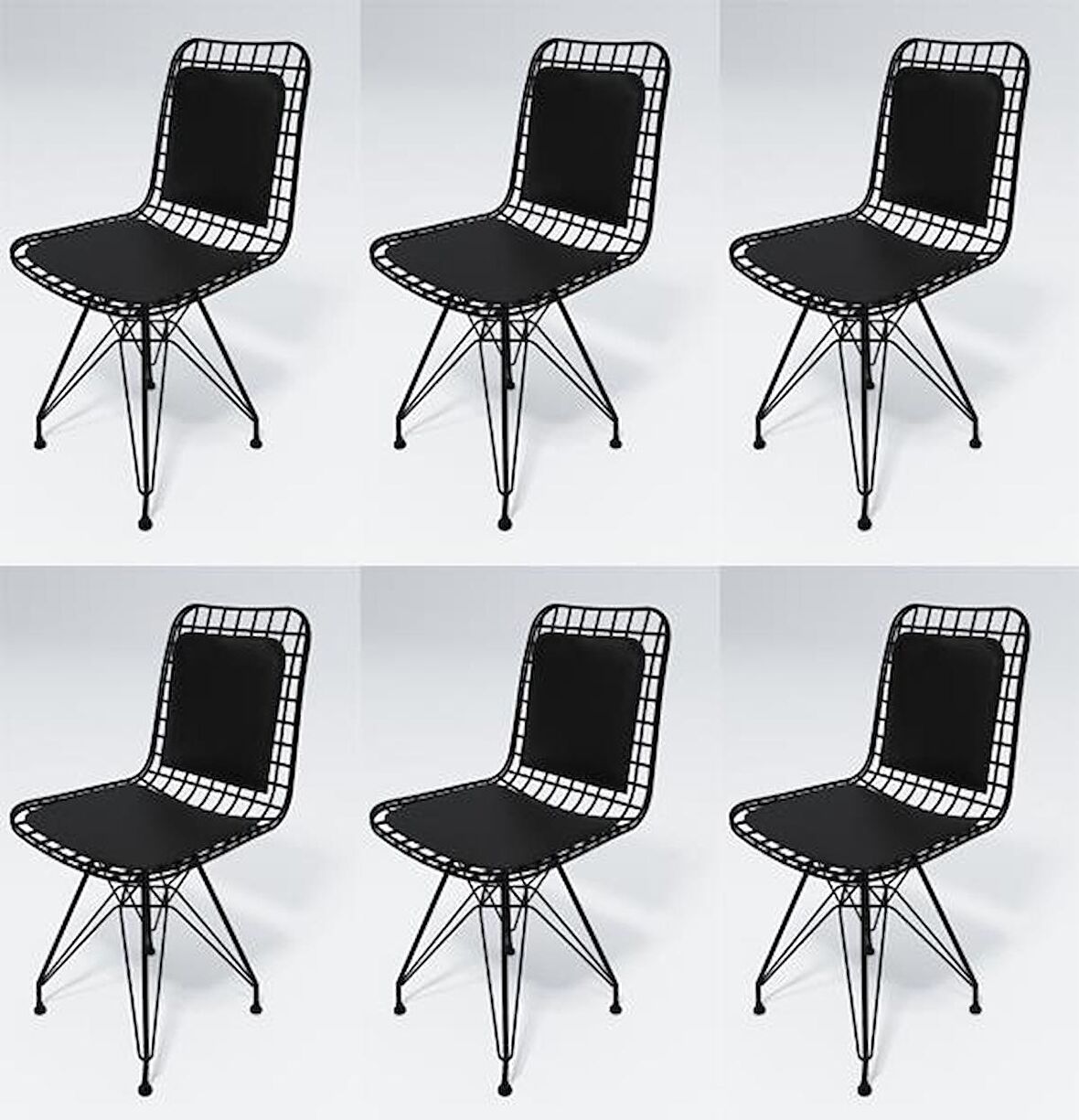 Knsz kafes tel sandalyesi 6 lı mazlum syhsyh sırt minderli ofis cafe bahçe mutfak