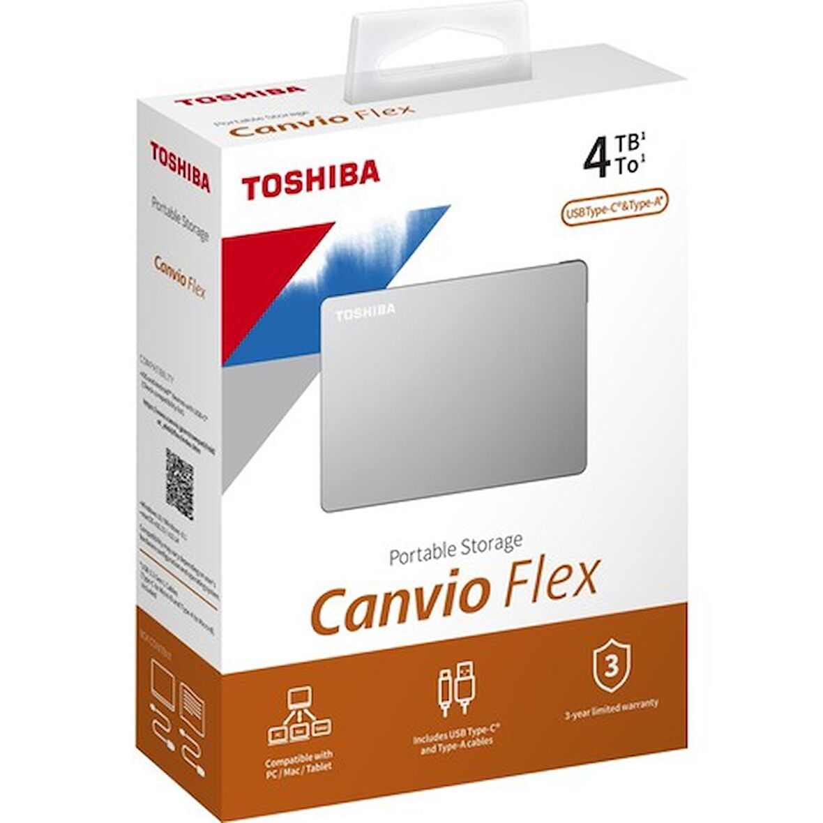 Toshiba Canvio Flex 2.5 4tb USB 3.2 Gen-1 + Type-C + Type-A