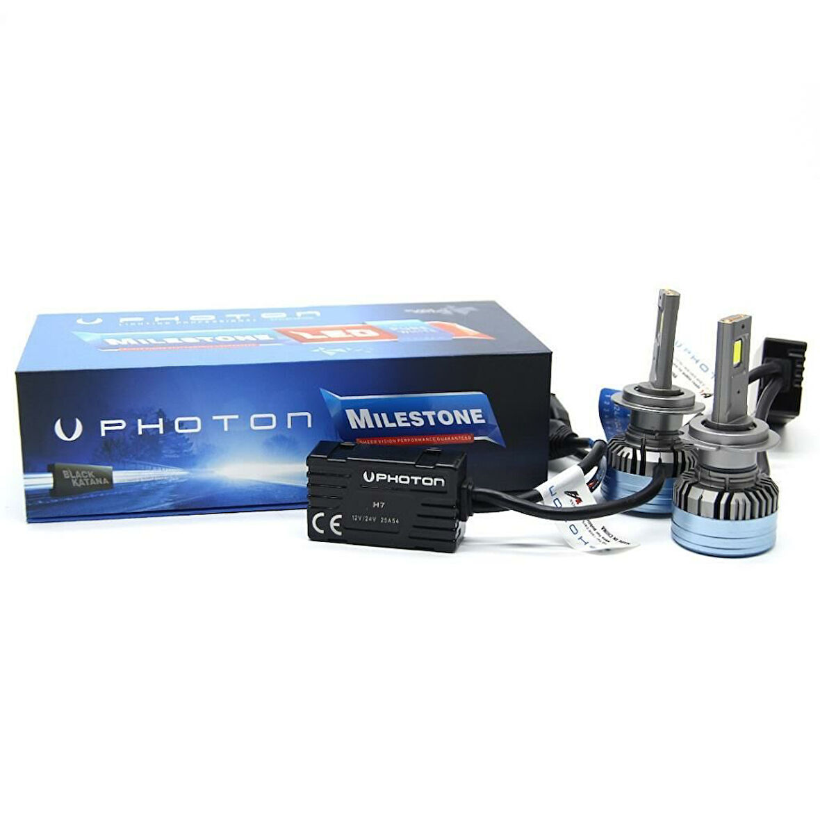 VOLKSWAGEN Jetta 2006-2011 ile uyumlu Photon Milestone Black Katana  H7 Kısa LED Far 30000 Lümen