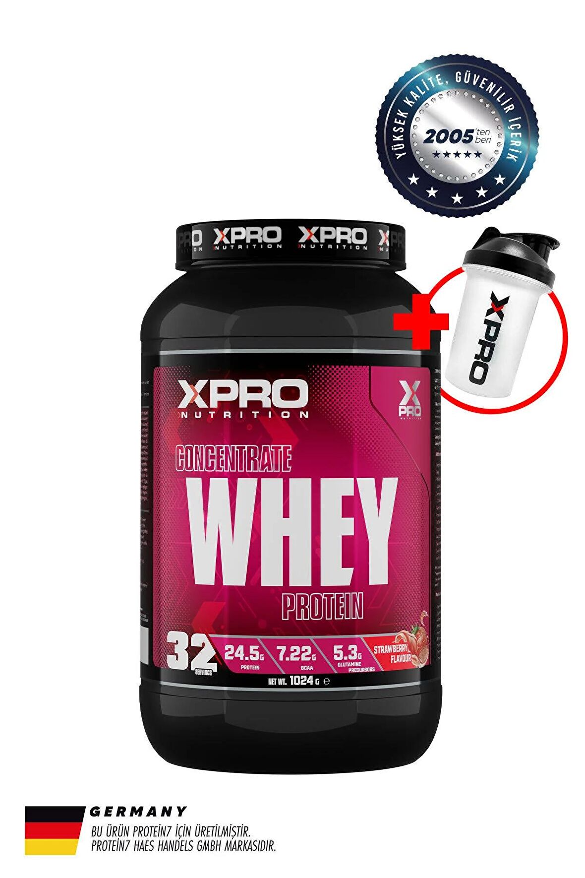 Xpro Concentrate Whey Protein Tozu 1024 gr - Çilek Aromalı