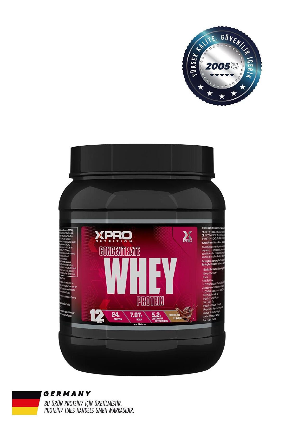 Concentrate Whey Protein Tozu 384 gr - Çikolata Aromalı