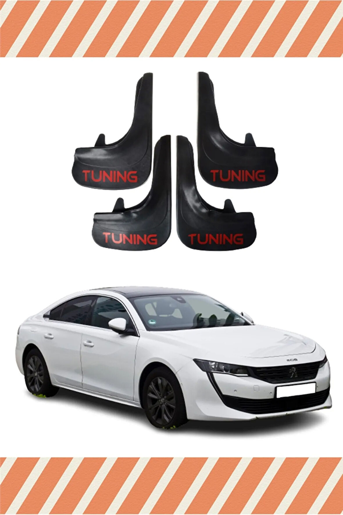Peugeot 508 Tuning yazılı 4’lü tozluk çamurluk paçalık şık tasarım