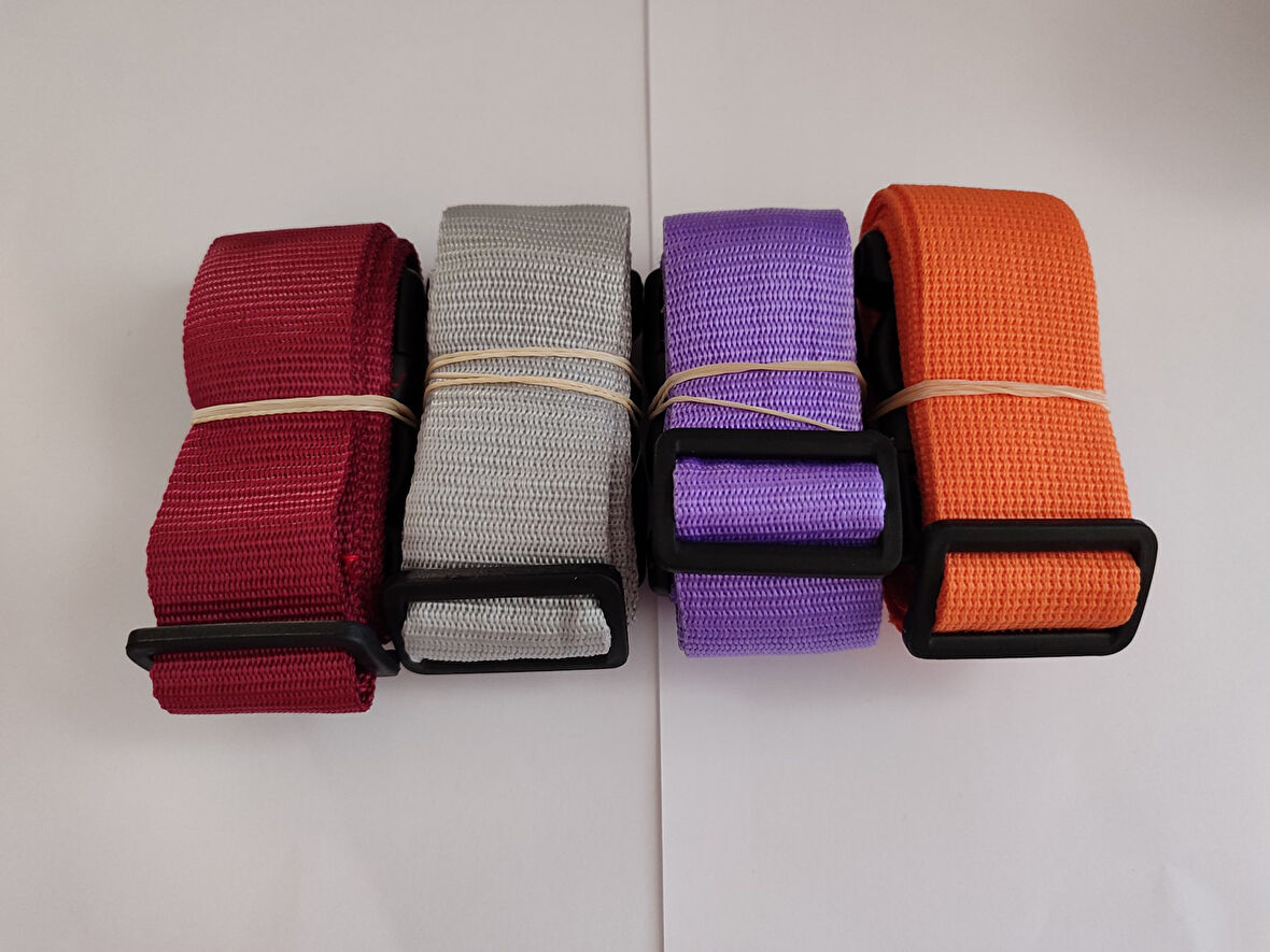 Bordo, Gri, Mor Ve Turuncu Renk Valiz Kemeri 4 Cm toplam 4 Adet