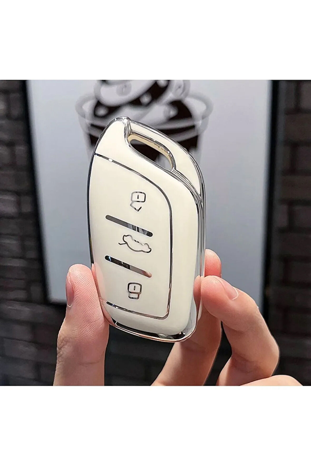 MG ZS-EV Anahtar Koruma Kılıfı Beyaz Silver