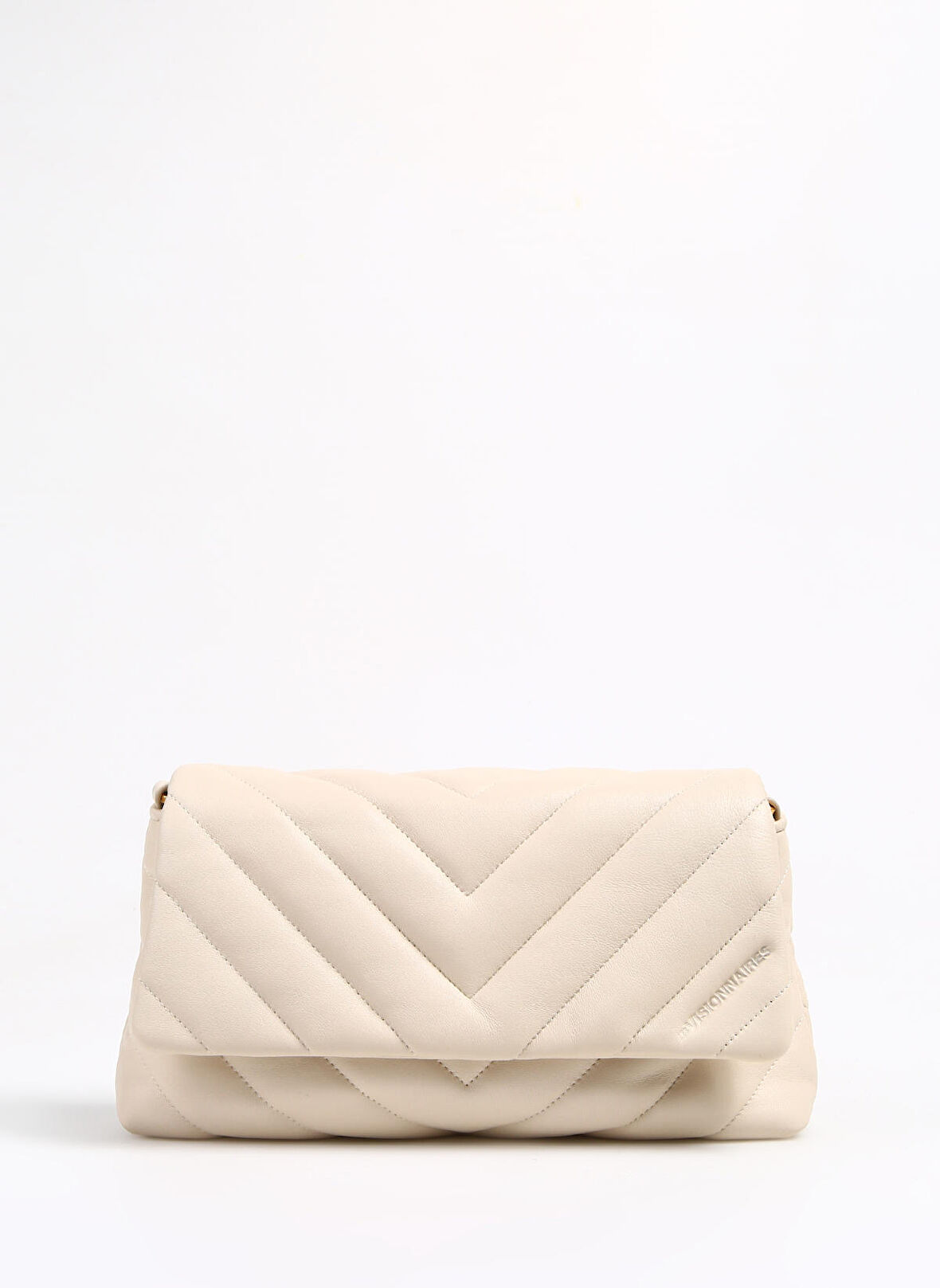 Bej 16x7x30 Kadın Deri Omuz Çantası AYLAQUILTING11002