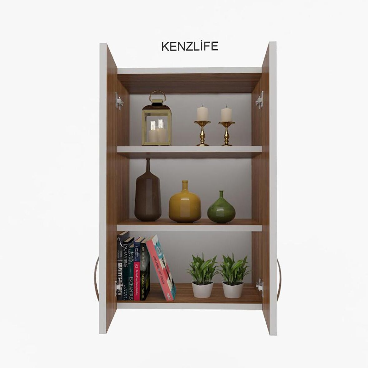 Kenzlife mutfak dolabı idil  060.060.32 cvz 2 raflı kapaklı  ofis banyo kiler evrak kitaplık