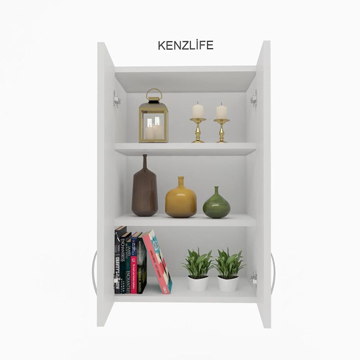 Kenzlife mutfak dolabı idil  090.040.32 byz 2 raflı kapaklı  ofis banyo kiler evrak kitaplık
